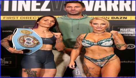 Ebanie Bridges strips down to bra and knickers for weigh in ahead of world title fight with Maria Cecilia Roman